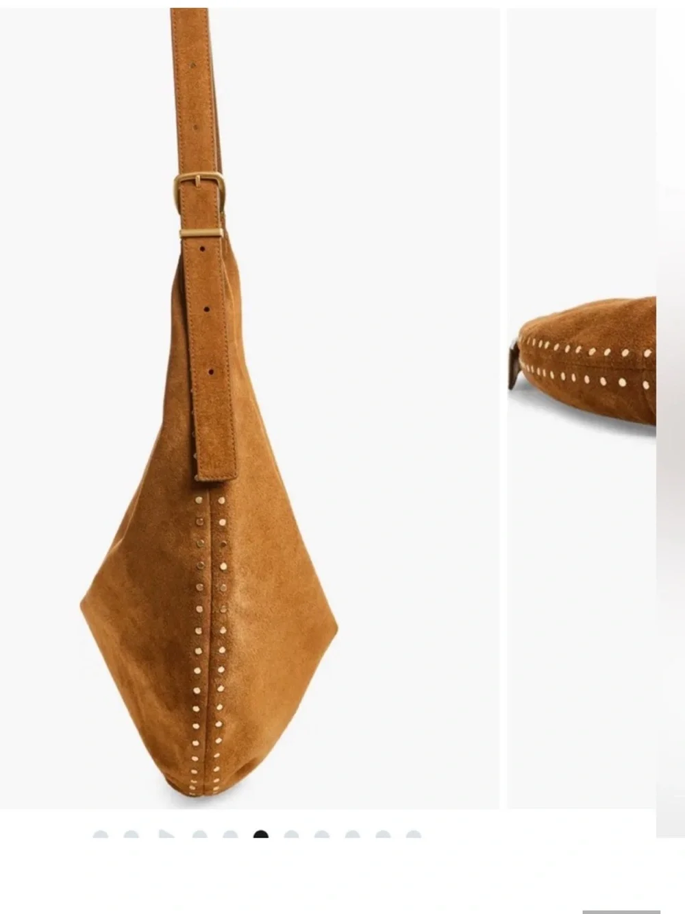 NWOT Madewell The Essential Curve Hobo Bag in Cognac Suede